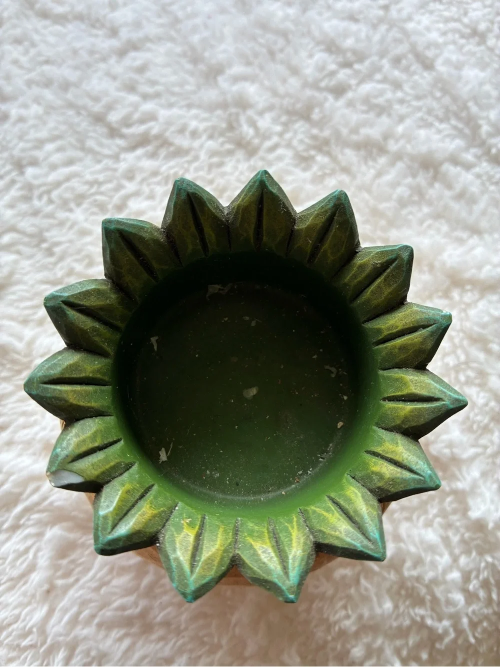 Jim Shore Yellow & Green Pineapple Accent tea light or small pillar candle.